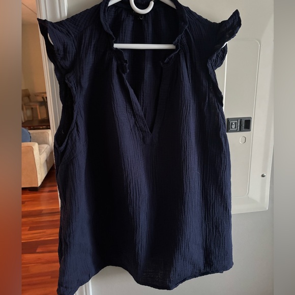 torrid Tops - Torrid Navy Ruffle Sleeve Blouse